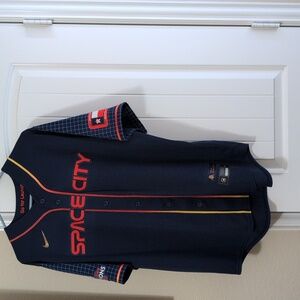 Nike Astros Space City Navy and Red Jersey